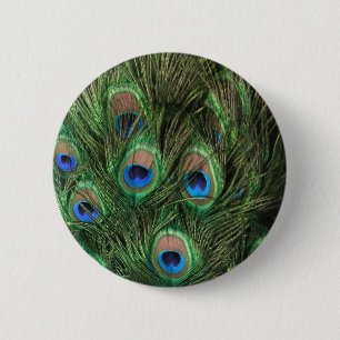 Badge Rond 5 Cm Bouton de plume de paon