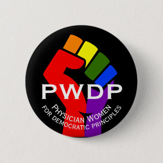 Badge Rond 5 Cm Bouton de poing arc-en-ciel PWDP