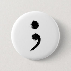 Badge Rond 5 Cm Bouton de point-virgule