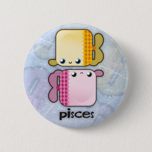 Badge Rond 5 Cm Bouton de Poissons (Devant)