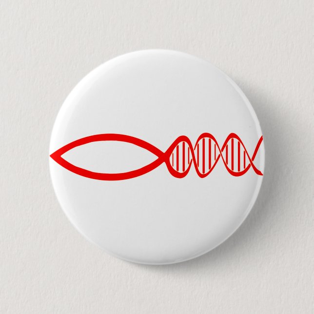 Badge Rond 5 Cm Bouton de poissons d'ADN (Devant)