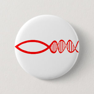 Badge Rond 5 Cm Bouton de poissons d'ADN