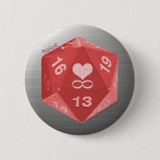 Badge Rond 5 Cm Bouton de PolyGeek - rose