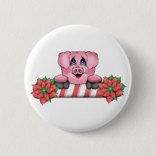Badge Rond 5 Cm Bouton de porc de Noël