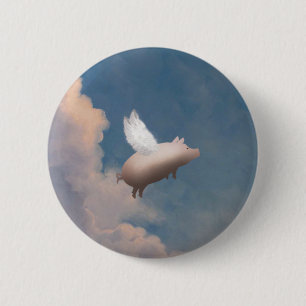 BADGE ROND 5 CM BOUTON DE PORC DE VOL