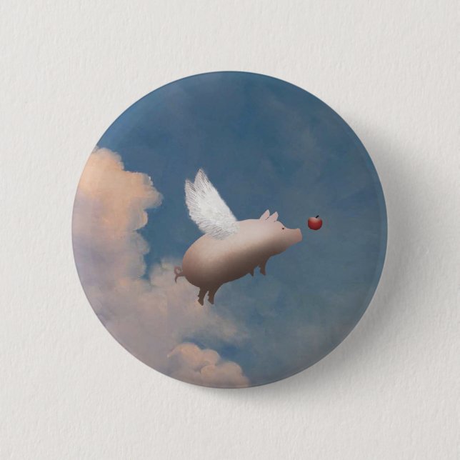 Badge Rond 5 Cm bouton de porc de vol (Devant)