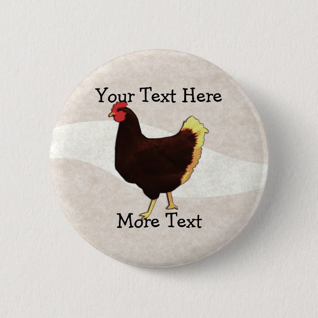 Badge Rond 5 Cm Bouton de poulet (Devant)