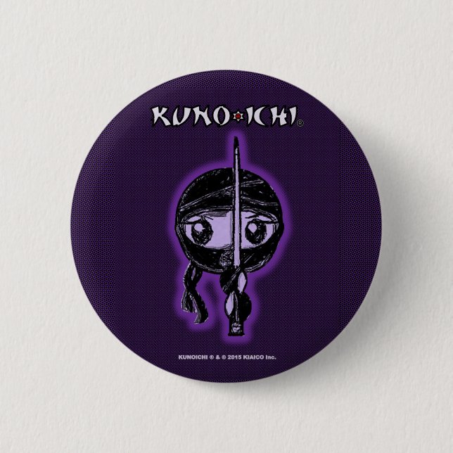 Badge Rond 5 Cm Bouton de pourpre de KUNOICHI (Devant)