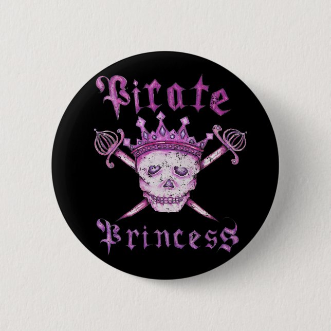 Badge Rond 5 Cm Bouton de princesse de pirate (Devant)