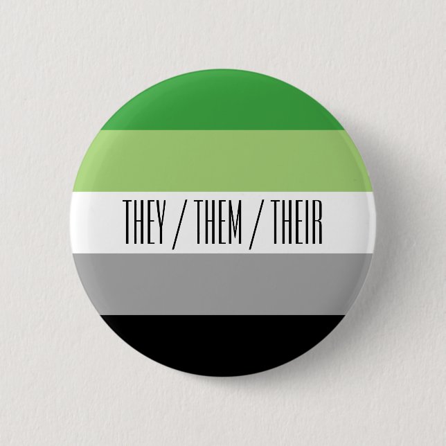 Badge Rond 5 Cm Bouton de pronom de drapeau d'Aromantic (Devant)