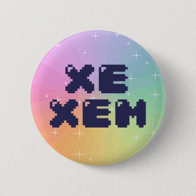 Badge Rond 5 Cm Bouton de pronom de Xe Xem (Devant)
