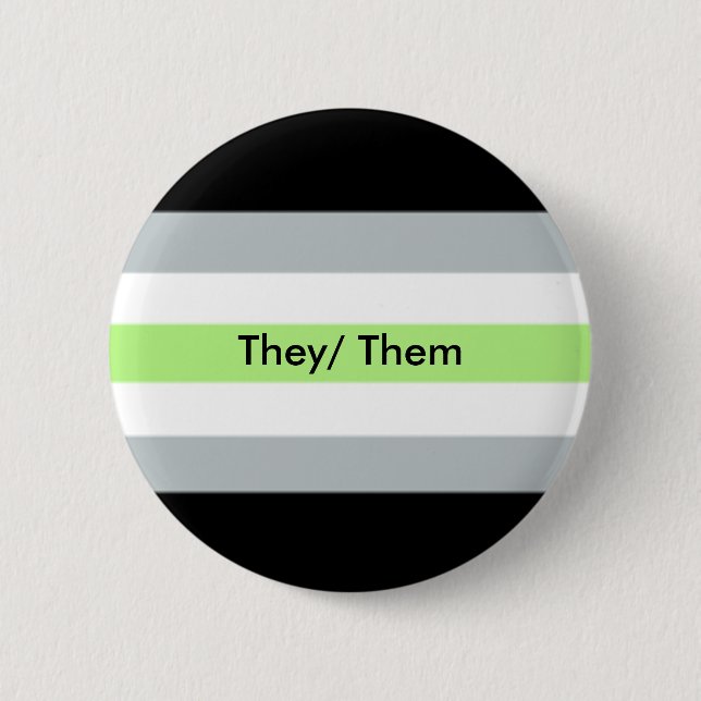 Badge Rond 5 Cm Bouton de pronoms d'Agender ils ils (Devant)