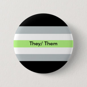 Badge Rond 5 Cm Bouton de pronoms d'Agender ils ils