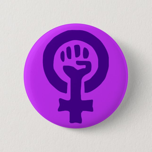 Badge Rond 5 Cm Bouton de puissance de femme (Devant)