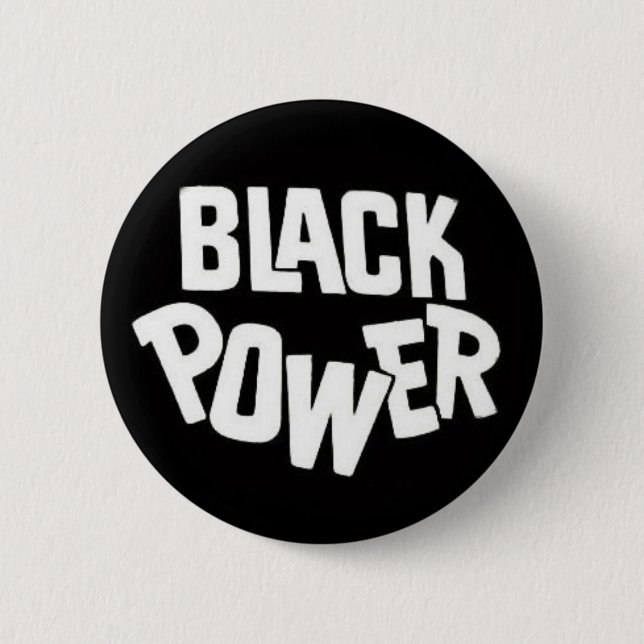 Badge Rond 5 Cm Bouton de puissance noire (Devant)