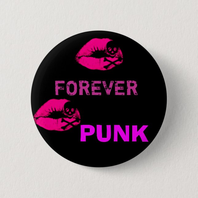 Badge Rond 5 Cm Bouton de punk pour toujours (Devant)