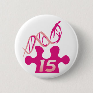 Badge Rond 5 Cm Bouton de puzzle rose Bouton IDIC15