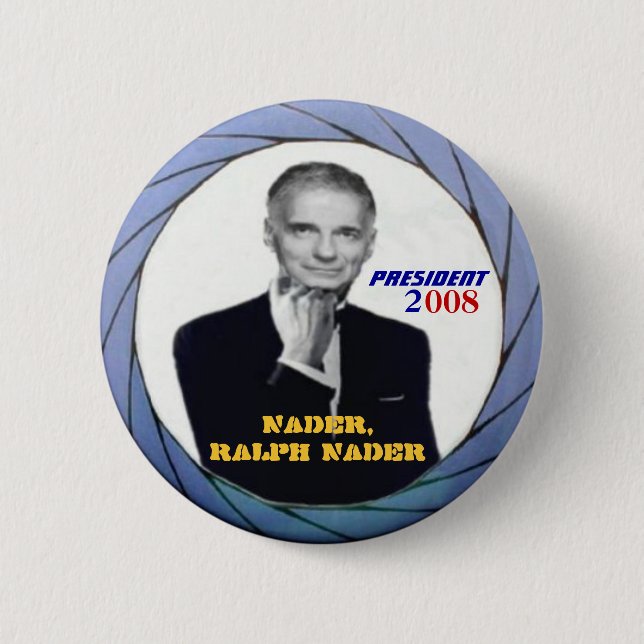 Badge Rond 5 Cm Bouton de Ralph Nader (Devant)