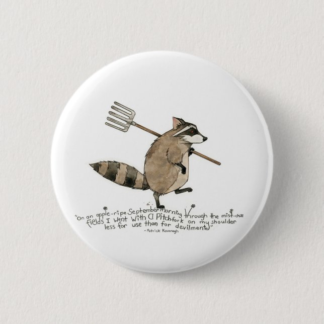 Badge Rond 5 Cm Bouton de raton laveur (Devant)