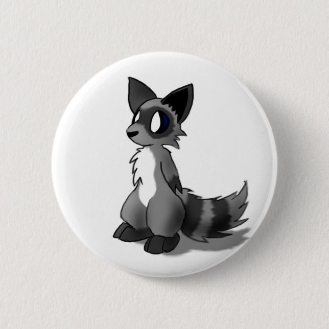 Badge Rond 5 Cm Bouton de raton laveur d'Anthro (Devant)