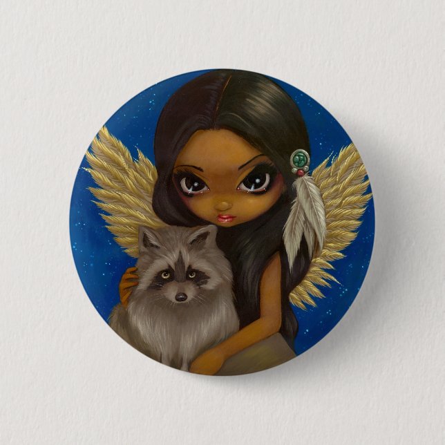 Badge Rond 5 Cm Bouton "de raton laveur de frère" (Devant)