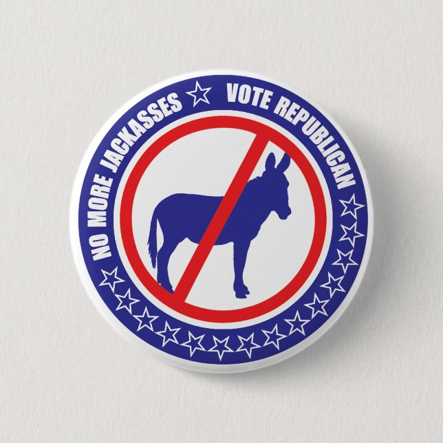 Badge Rond 5 Cm bouton de républicain de vote (Devant)