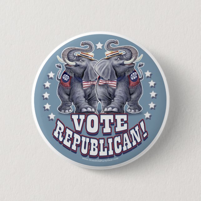 Badge Rond 5 Cm Bouton de républicain de vote (Devant)