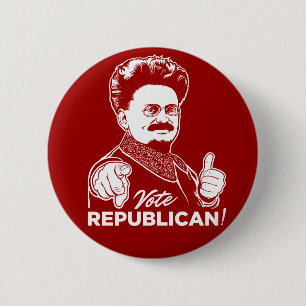 Badge Rond 5 Cm Bouton de républicain de vote de Trotsky