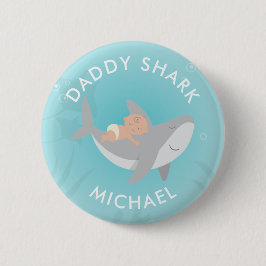 Badge Rond 5 Cm Bouton de requin mignon papa