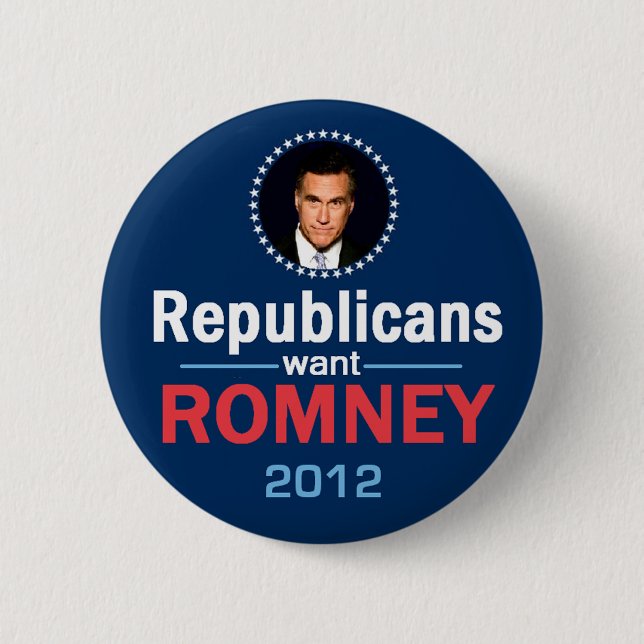 Badge Rond 5 Cm Bouton de Romney 2012 (Devant)