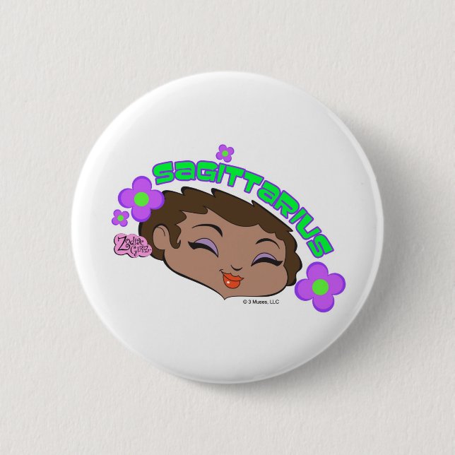 Badge Rond 5 Cm Bouton de Sagittaire (Devant)
