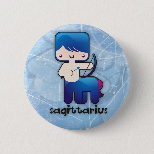 Badge Rond 5 Cm Bouton de Sagittaire (Devant)