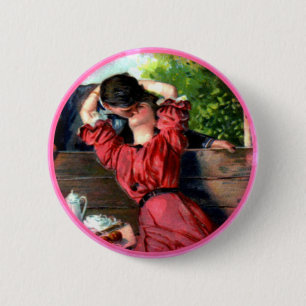 Badge Rond 5 Cm Bouton de Saint Valentin Vintage pour les passionn