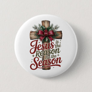 Badge Rond 5 Cm Bouton de saison de raison de Jésus