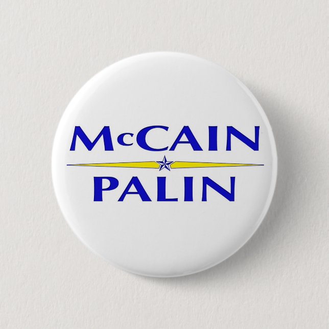 Badge Rond 5 Cm Bouton de Sarah Palin John McCain (Devant)