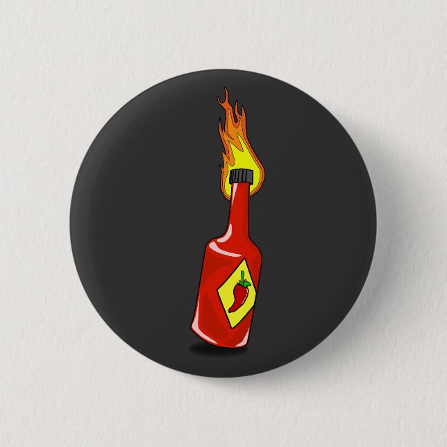 Badge Rond 5 Cm Bouton de sauce chaude du dessin (Devant)