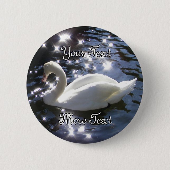 Badge Rond 5 Cm Bouton de scintillement de cygne (Devant)