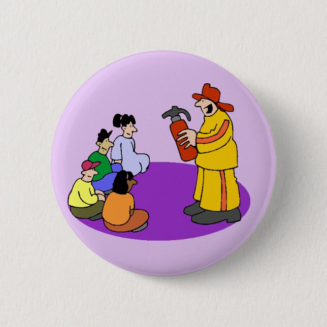 Badge Rond 5 Cm Bouton de sécurité incendie (Devant)