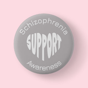 Badge Rond 5 Cm Bouton de sensibilisation à la schizophrénie gris