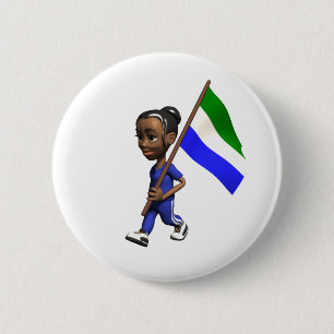 Badge Rond 5 Cm Bouton de Sierra Leone