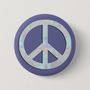 Badge Rond 5 Cm Bouton de signe de paix de bleus