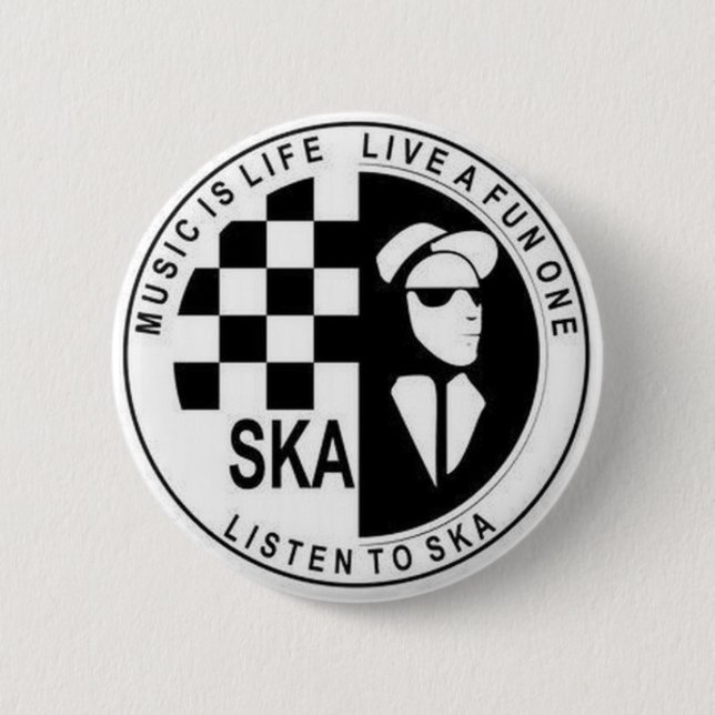Badge Rond 5 Cm bouton de ska (Devant)