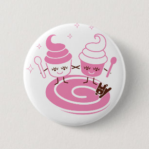 Badge Rond 5 Cm Bouton de soeurs de yogourt glacé