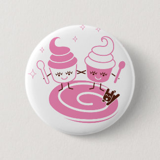 Badge Rond 5 Cm Bouton de soeurs de yogourt glacé