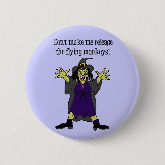 Badge Rond 5 Cm Bouton de sorcière de Halloween (Devant)