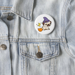 Badge Rond 5 Cm Bouton de sorcière Puggy