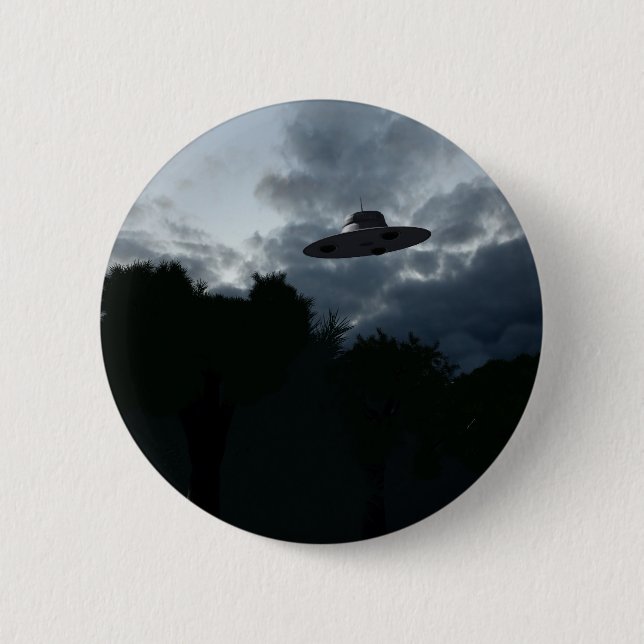 Badge Rond 5 Cm Bouton de soucoupe volante classique (Devant)