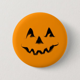 Badge Rond 5 Cm Bouton de sourire de citrouille