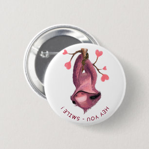 Badge Rond 5 Cm Bouton de sourire romantique amusant