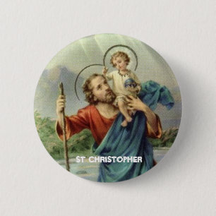 Badge Rond 5 Cm Bouton de St Christopher